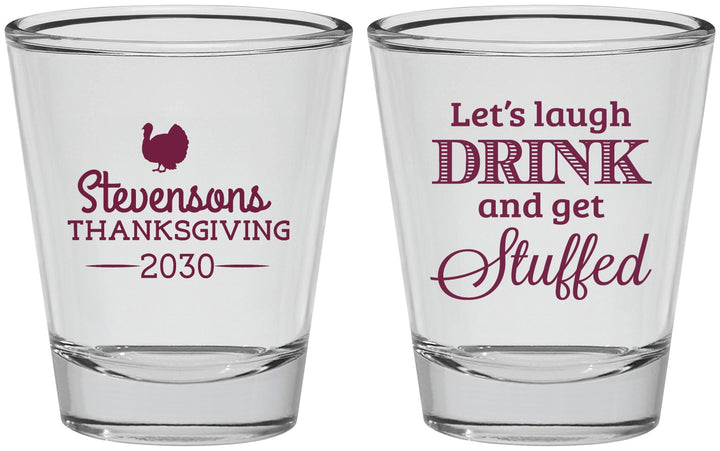 Personalized Thanksgiving Shot Glasses - Turkey Stuffed | 260037