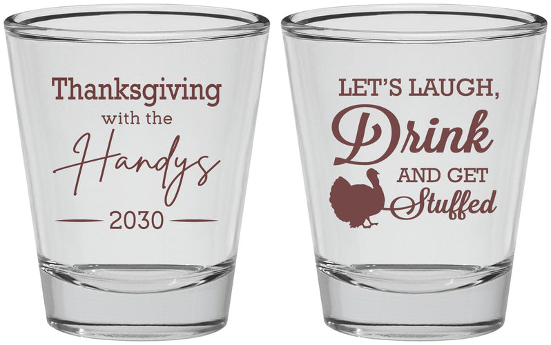 Personalized Thanksgiving Shot Glasses - Turkey Stuffed | 260038