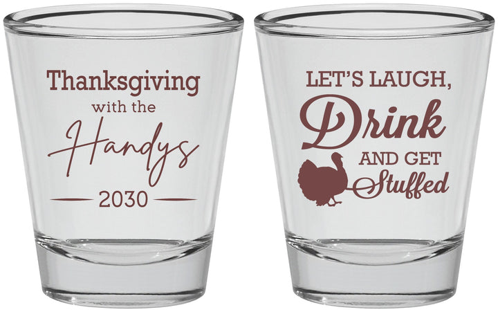 Personalized Thanksgiving Shot Glasses - Turkey Stuffed | 260038