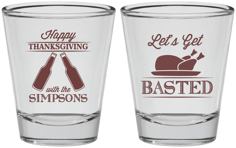 Personalized Thanksgiving Shot Glasses - Lets Get Basted | 260039