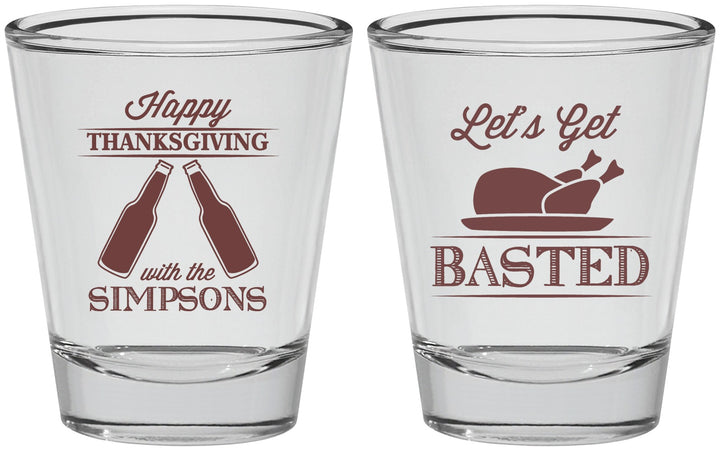 Personalized Thanksgiving Shot Glasses - Lets Get Basted | 260039