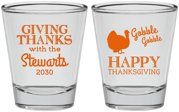 Personalized Thanksgiving Shot Glasses - Gobble Gobble | 260040