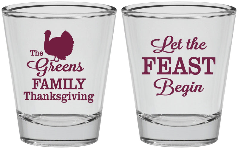 Personalized Thanksgiving Shot Glasses - Let The Feast Begin | 260041