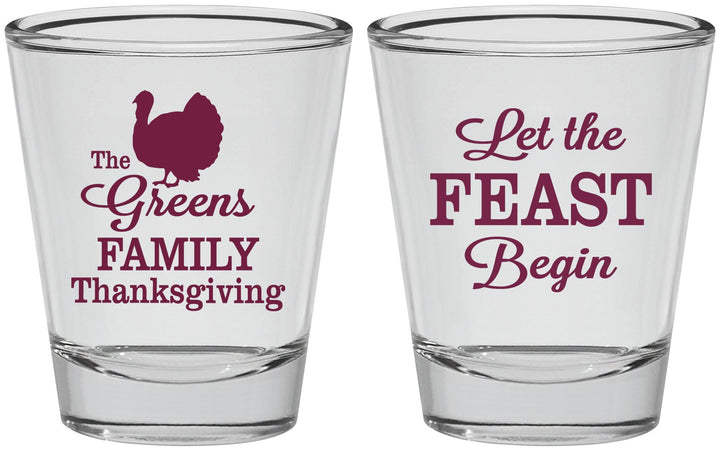 Personalized Thanksgiving Shot Glasses - Let The Feast Begin | 260041