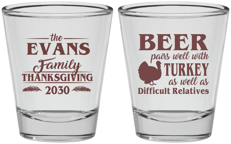 Personalized Thanksgiving Shot Glasses - Turkey | 260042