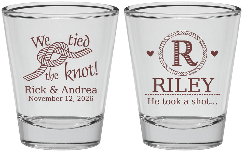 Personalized Wedding Shot Glasses - We Tied The Knot | 263