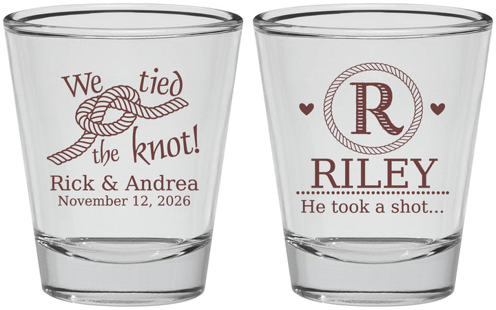 Personalized Wedding Shot Glasses - We Tied The Knot | 263