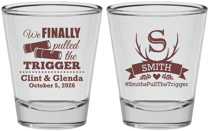 Personalized Wedding Shot Glasses - Finally Pull The Trigger | 264