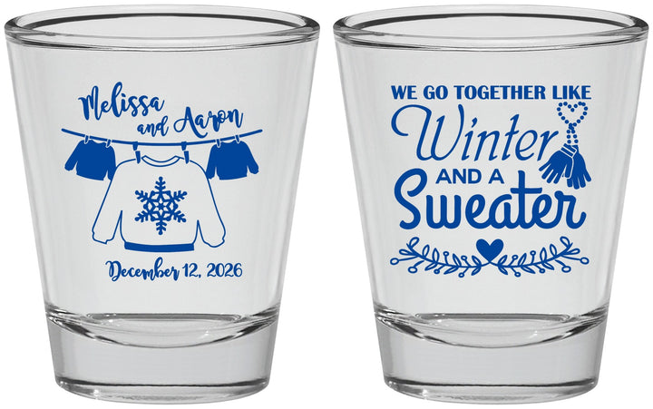 Personalized Wedding Shot Glasses - Christmas Sweater | 265