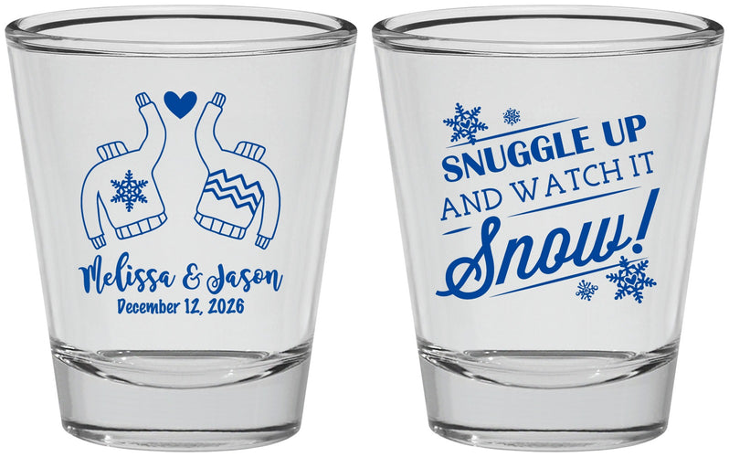 Personalized Wedding Shot Glasses - Christmas Snow | 268