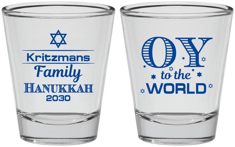 Personalized Hanukkah Shot Glasses - Oy To The World | 270000