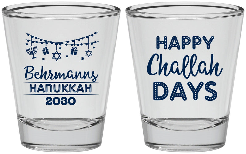 Personalized Hanukkah Shot Glasses - Challah Days | 270003