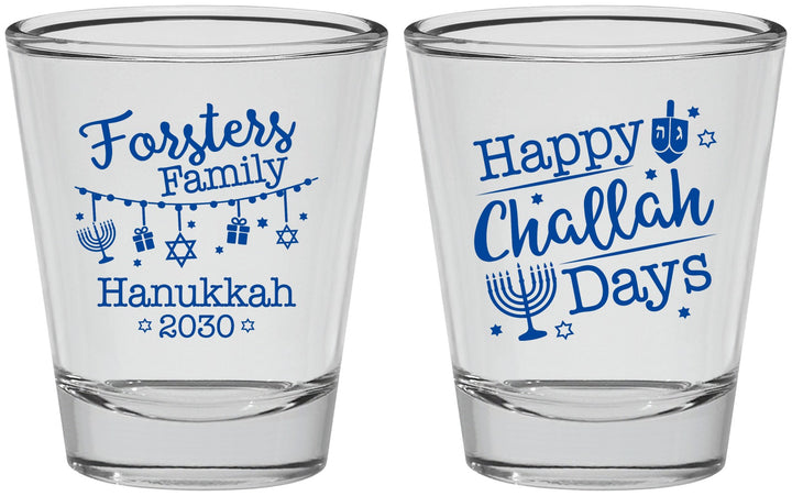 Personalized Hanukkah Shot Glasses - Challah Days | 270004