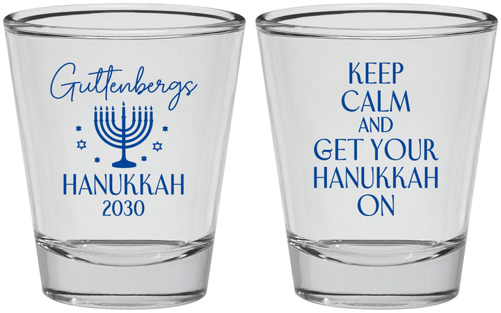 Personalized Hanukkah Shot Glasses - Menorah | 270008