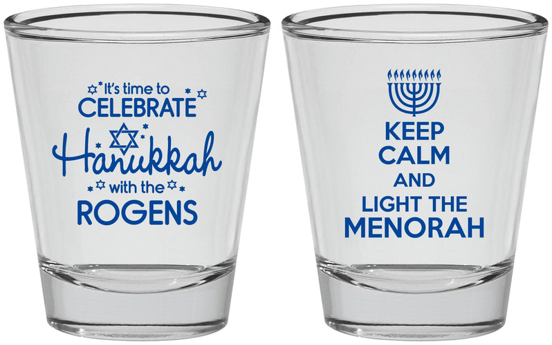 Personalized Hanukkah Shot Glasses - Menorah | 270013