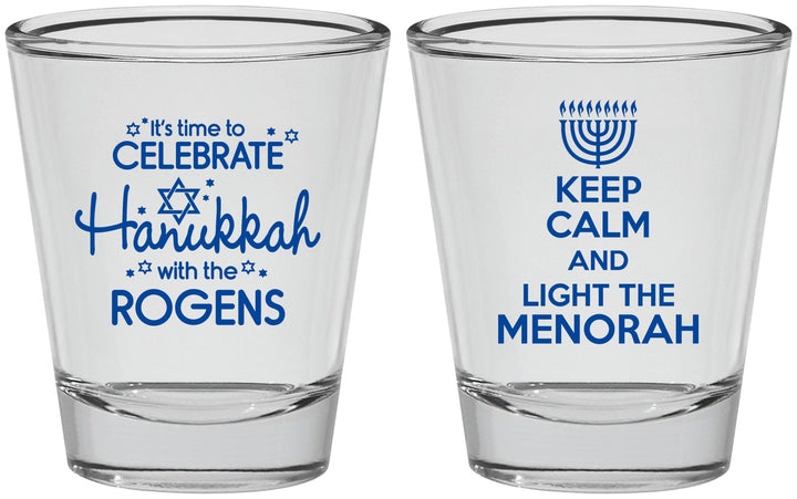 Personalized Hanukkah Shot Glasses - Menorah | 270013