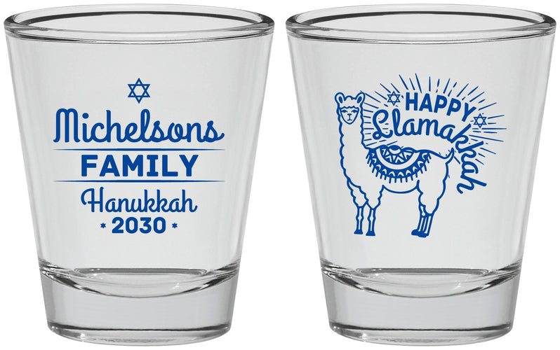 Personalized Hanukkah Shot Glasses - Llamakkah | 270017