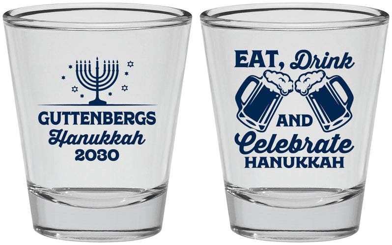 Personalized Hanukkah Shot Glasses - Menorah | 270023