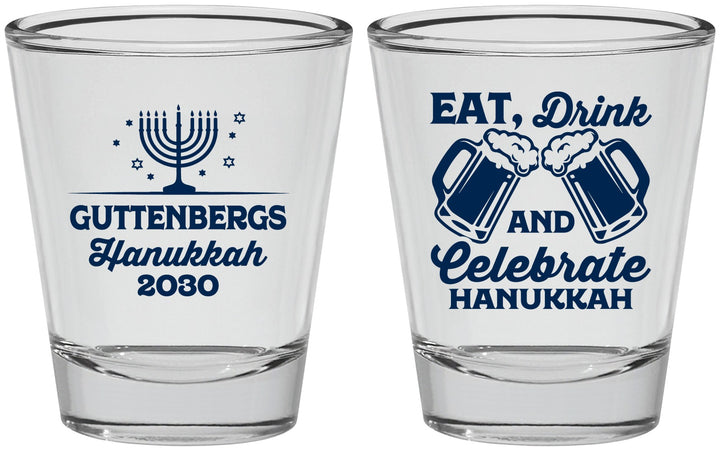 Personalized Hanukkah Shot Glasses - Menorah | 270023