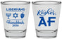 Personalized Hanukkah Shot Glasses - Menorah Dreidel | 270024