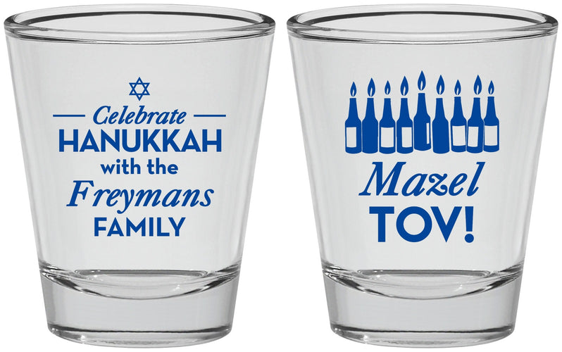 Personalized Hanukkah Shot Glasses - Mazel Tov | 270025