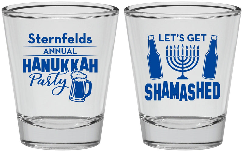 Personalized Hanukkah Shot Glasses - Menorah | 270026