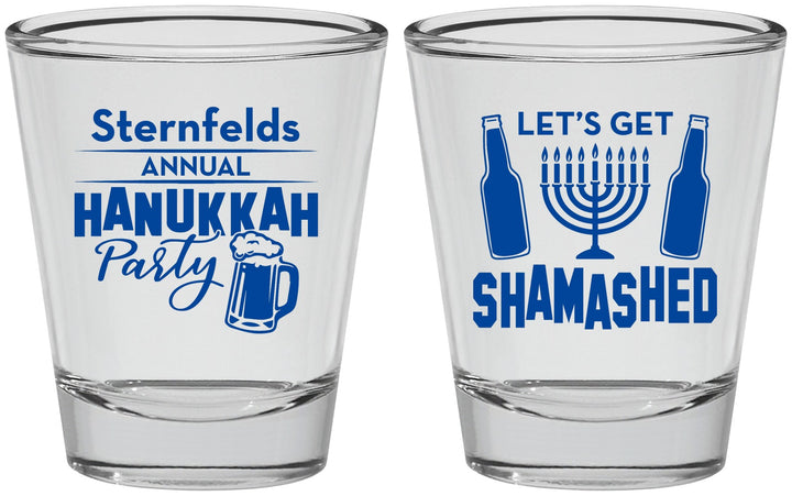 Personalized Hanukkah Shot Glasses - Menorah | 270026