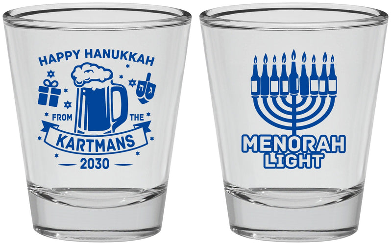 Personalized Hanukkah Shot Glasses - Menorah | 270028