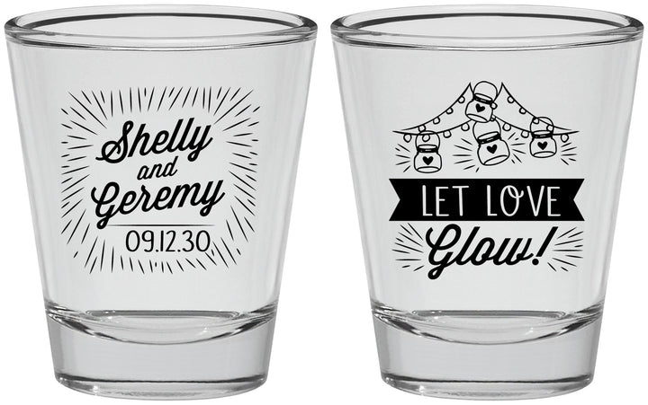 Personalized Wedding Shot Glasses - Let Love Glow | 273