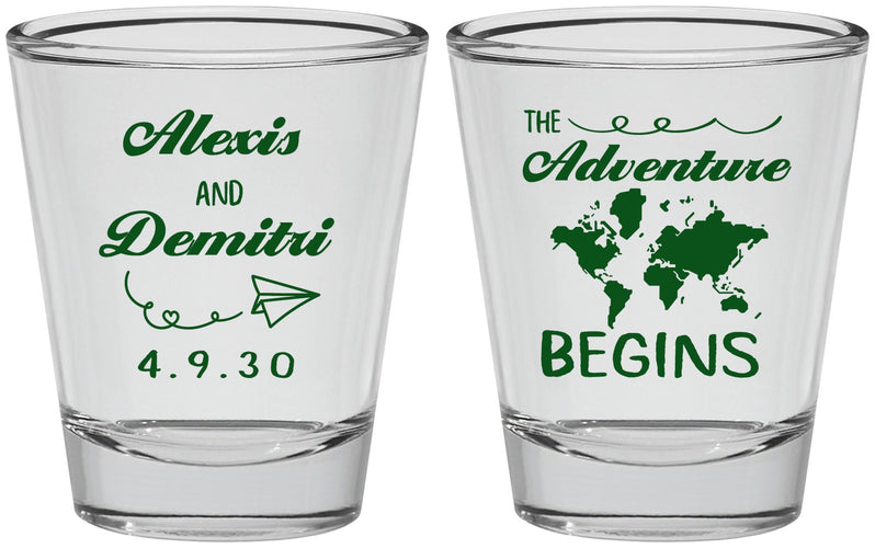 Personalized Wedding Shot Glasses - The Adventure Begins | 276