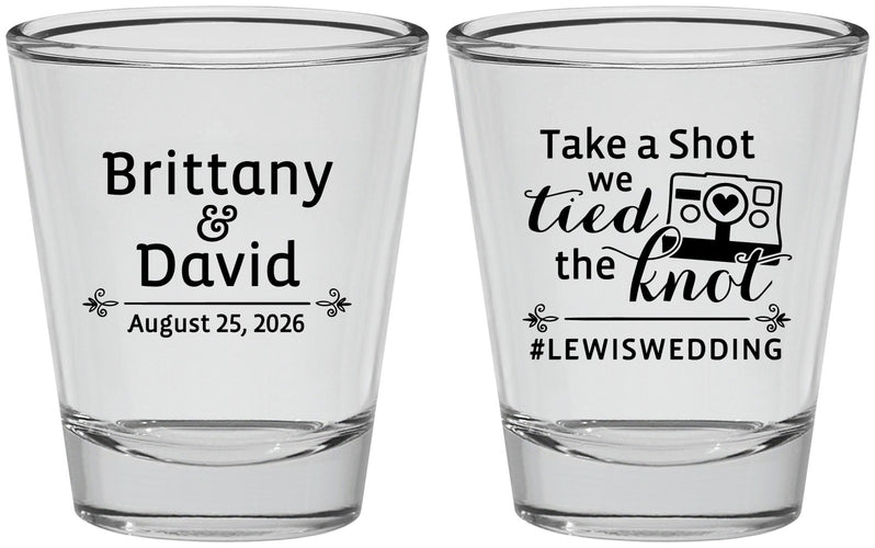 Personalized Wedding Shot Glasses - Take A Shot We Tied The Knot | 277