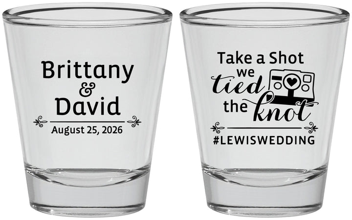 Personalized Wedding Shot Glasses - Take A Shot We Tied The Knot | 277