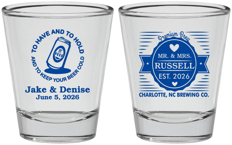 Personalized Wedding Shot Glasses - To Have And To Hold | 279