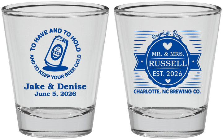 Personalized Wedding Shot Glasses - To Have And To Hold | 279