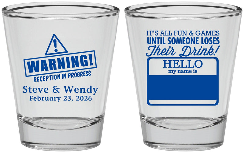 Personalized Wedding Shot Glasses - Hello My Name Is | 280