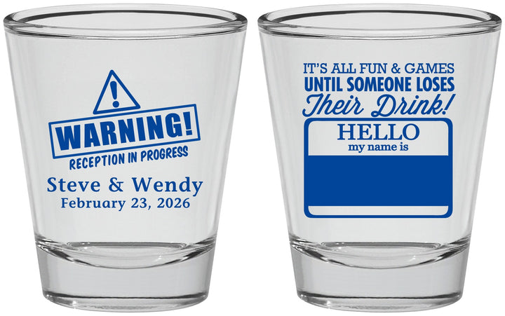 Personalized Wedding Shot Glasses - Hello My Name Is | 280