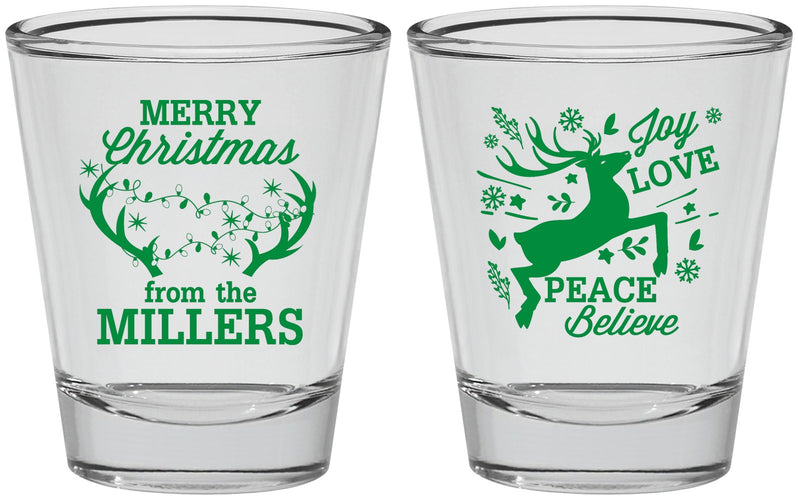Personalized Christmas Shot Glasses - Reindeer | 280003