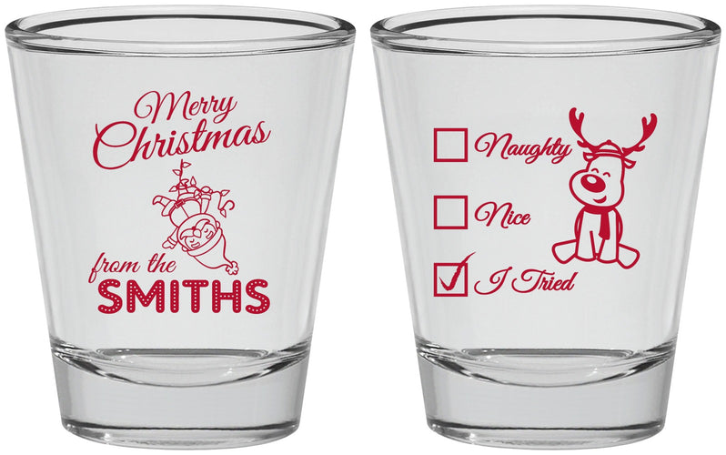 Personalized Christmas Shot Glasses - Naughty Or Nice | 280004