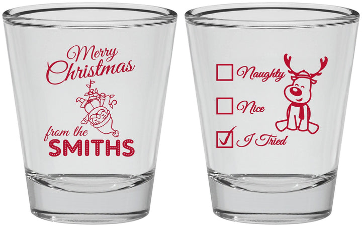 Personalized Christmas Shot Glasses - Naughty Or Nice | 280004