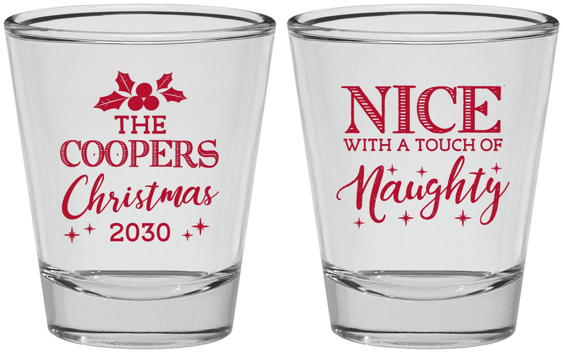 Personalized Christmas Shot Glasses - Naughty Or Nice | 280008