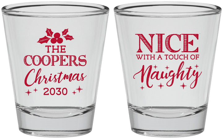 Personalized Christmas Shot Glasses - Naughty Or Nice | 280008
