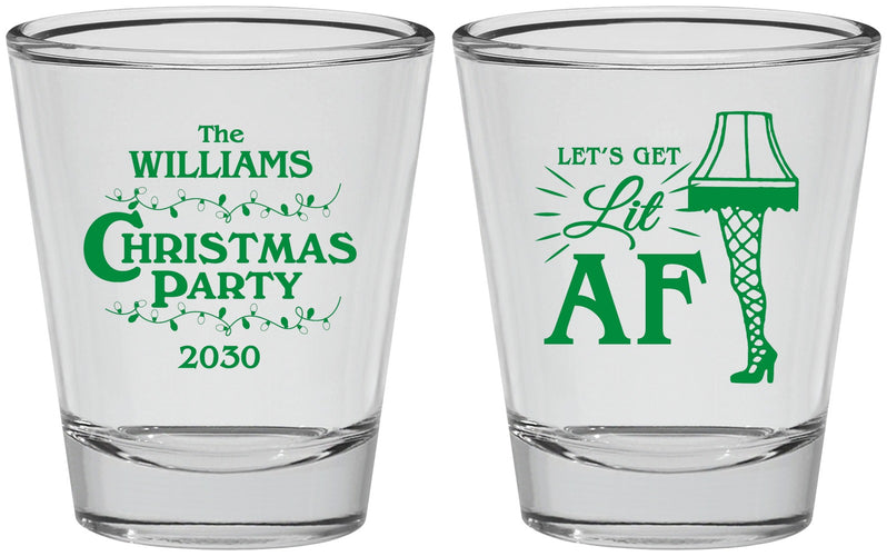Personalized Christmas Shot Glasses - Lit Af | 280011