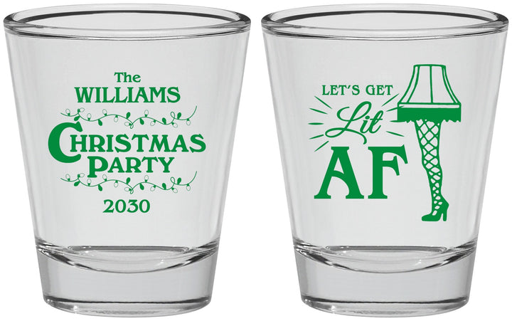 Personalized Christmas Shot Glasses - Lit Af | 280011
