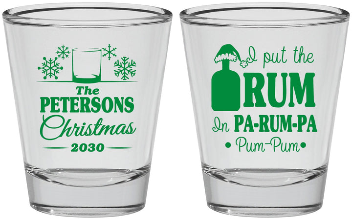 Personalized Christmas Shot Glasses - Pa Rum Pa | 280013