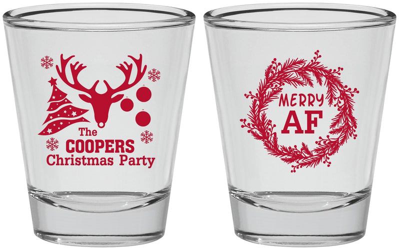Personalized Christmas Shot Glasses - Merry Af | 280014