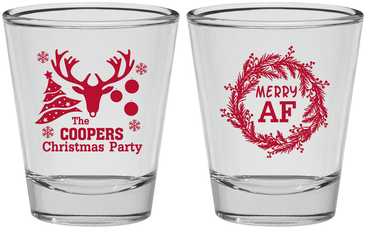 Personalized Christmas Shot Glasses - Merry Af | 280014