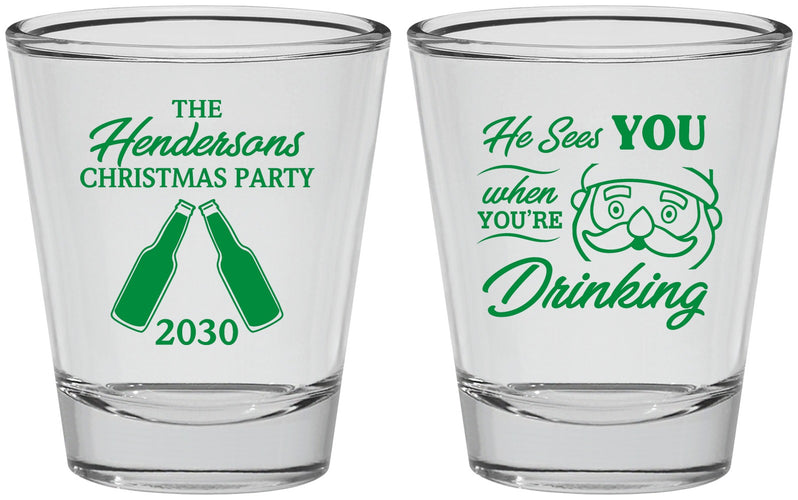 Personalized Christmas Shot Glasses - Santa | 280015