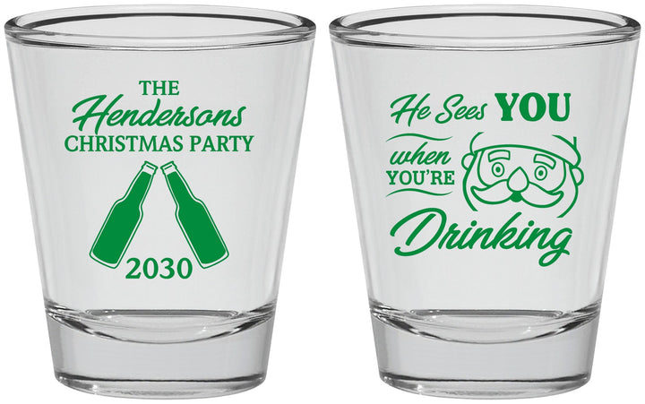 Personalized Christmas Shot Glasses - Santa | 280015