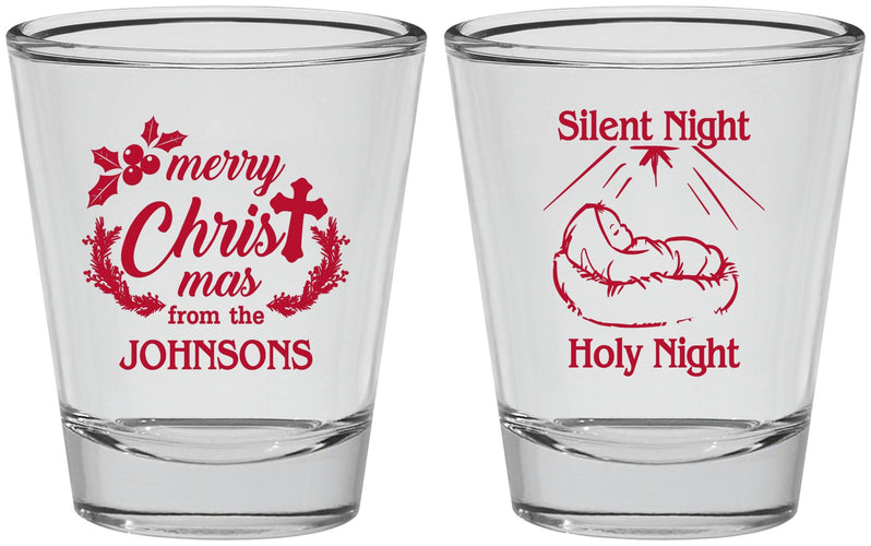 Personalized Christmas Shot Glasses - Silent Night Holy Night | 280018