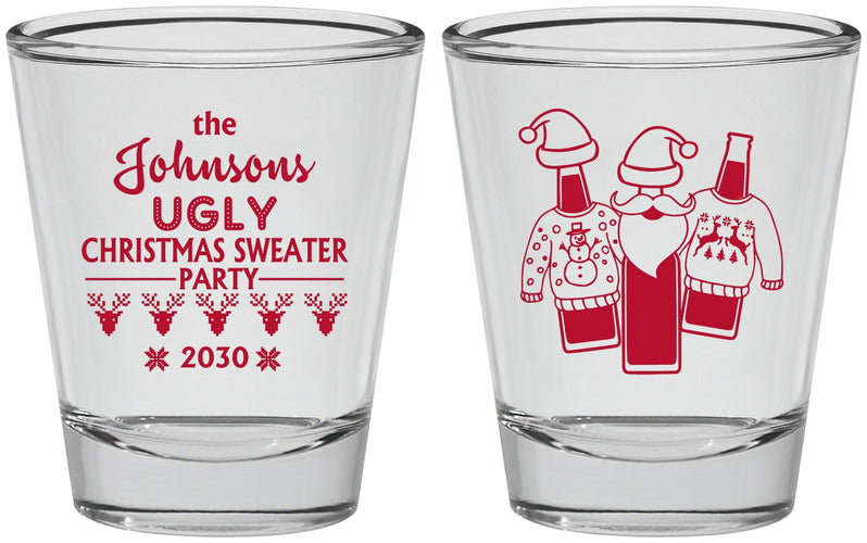 Personalized Christmas Shot Glasses - Ugly Sweater | 280022